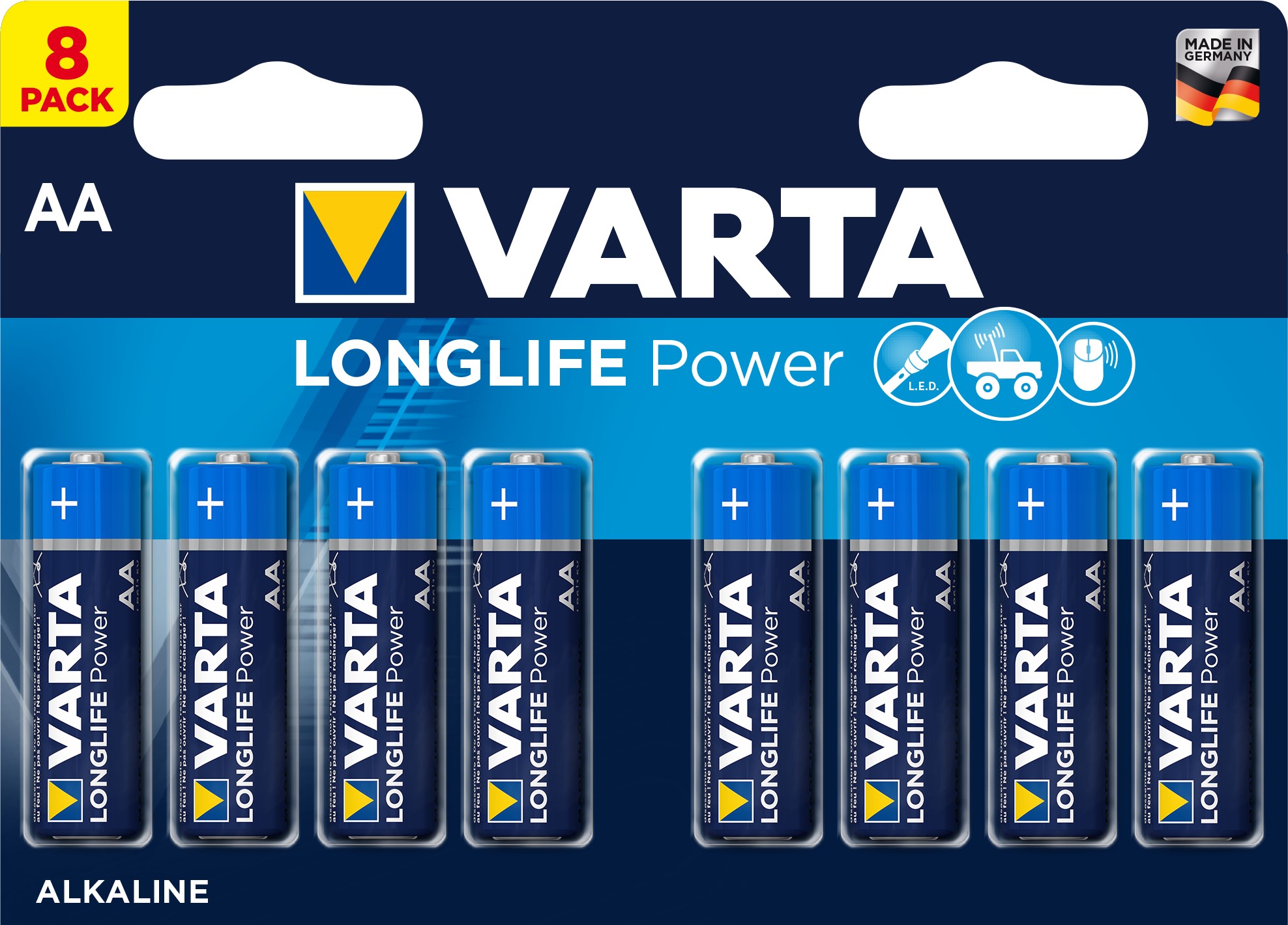 VARTA LONGLIFE POWER Pile alcaline AA/LR6 x8 VARTA